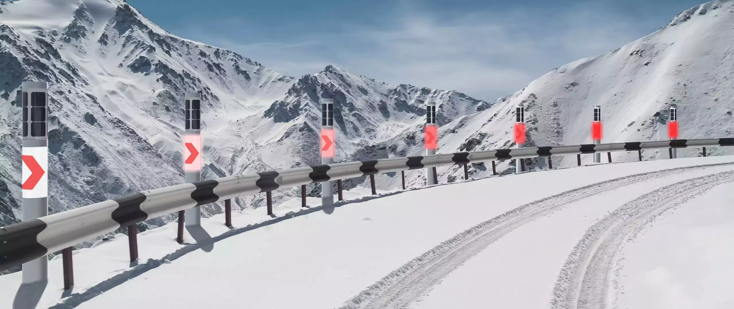 NxT road safety light traffic control chevron sign warning lighting