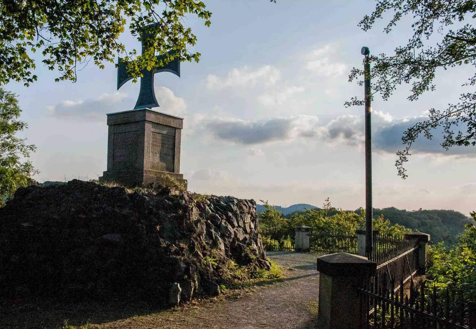 Solar monument light at mountain in Germany