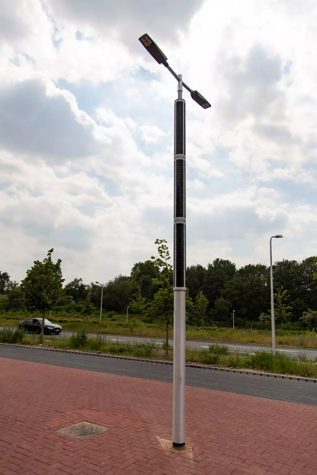 Solar lighting for public parking lot by Soluxio