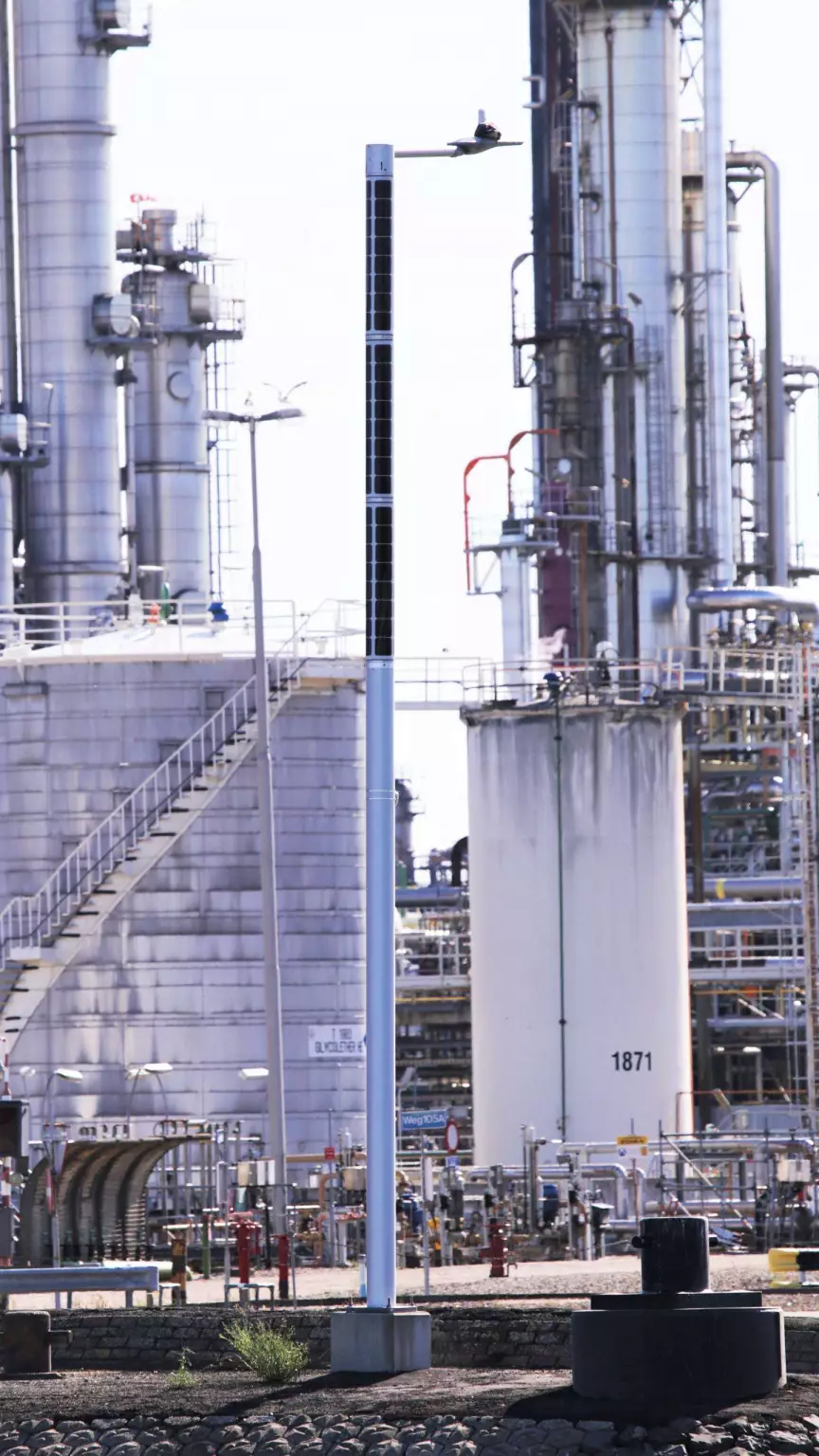 Industrial solar lighting near industrial area