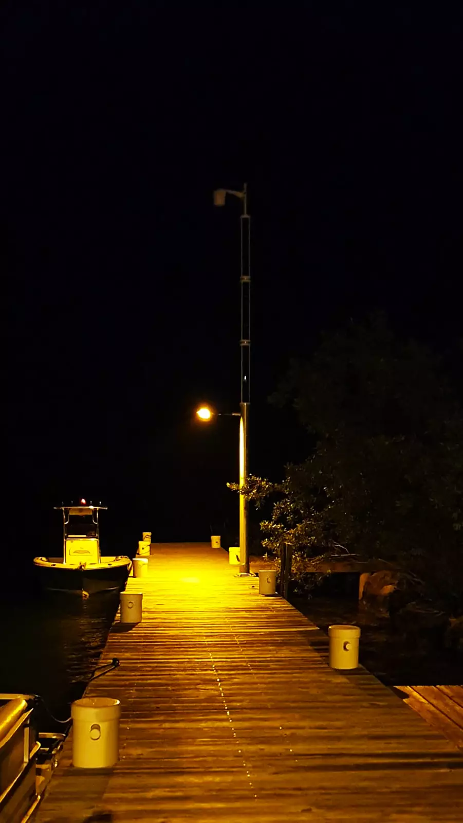 Solar powered WiFi and light at night